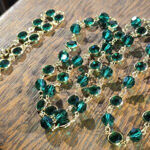 Swarovski emerald green crystal vintage necklace / bracelet SET